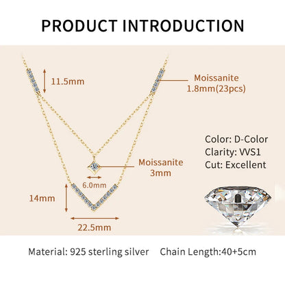 The Luminous V Moissanite Necklace