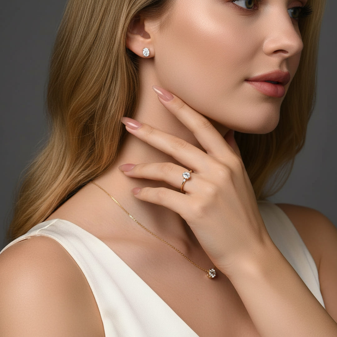 MINTYBOX Luxe Moissanite Engagement Jewelry Set