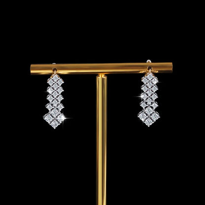 Luminous Harmony Moissanite 3-Piece Jewelry Set – 925 Silver Necklace, Ring &amp; Rhombus Earrings