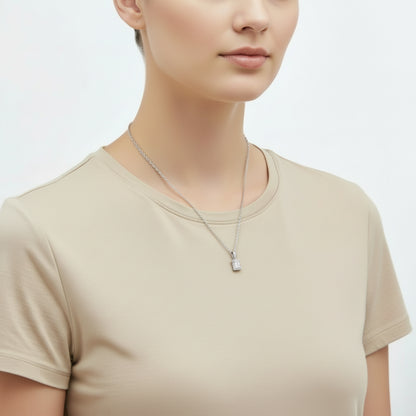 Lumière Emerald-Cut Moissanite Pendant
