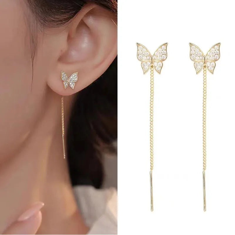 Fashion Long Tassel Ear Line Earrings