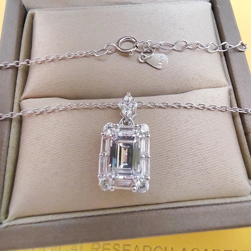 Lumière Emerald-Cut Moissanite Pendant