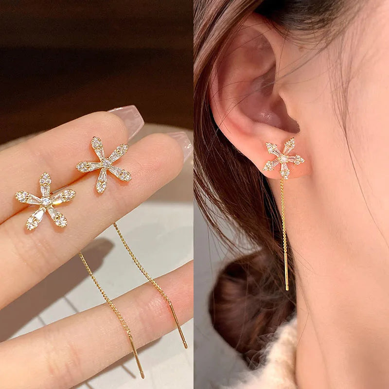 Fashion Long Tassel Ear Line Earrings