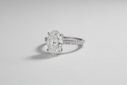 Luna Oval Moissanite Hidden Halo Engagement Ring