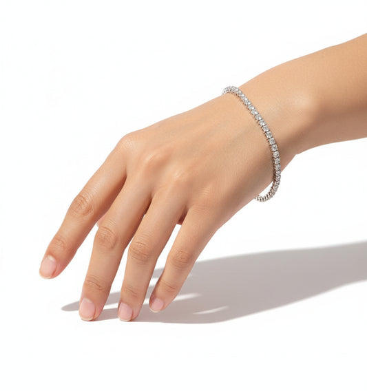 Lunex Flash Tennis Bracelet – 3mm Zircon Silver