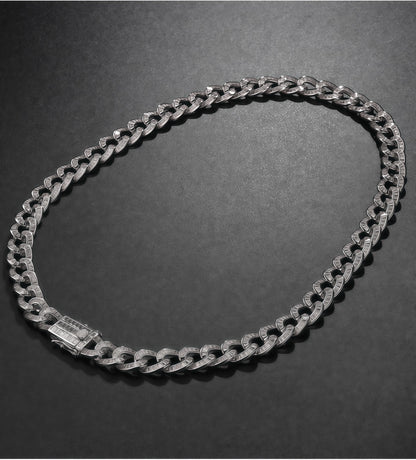 IceLock Supreme Cuban Zircon Chain | 925 Sterling Silver Cuban Link Necklace for Men | AAAAA Zircon | Hip Hop Jewelry