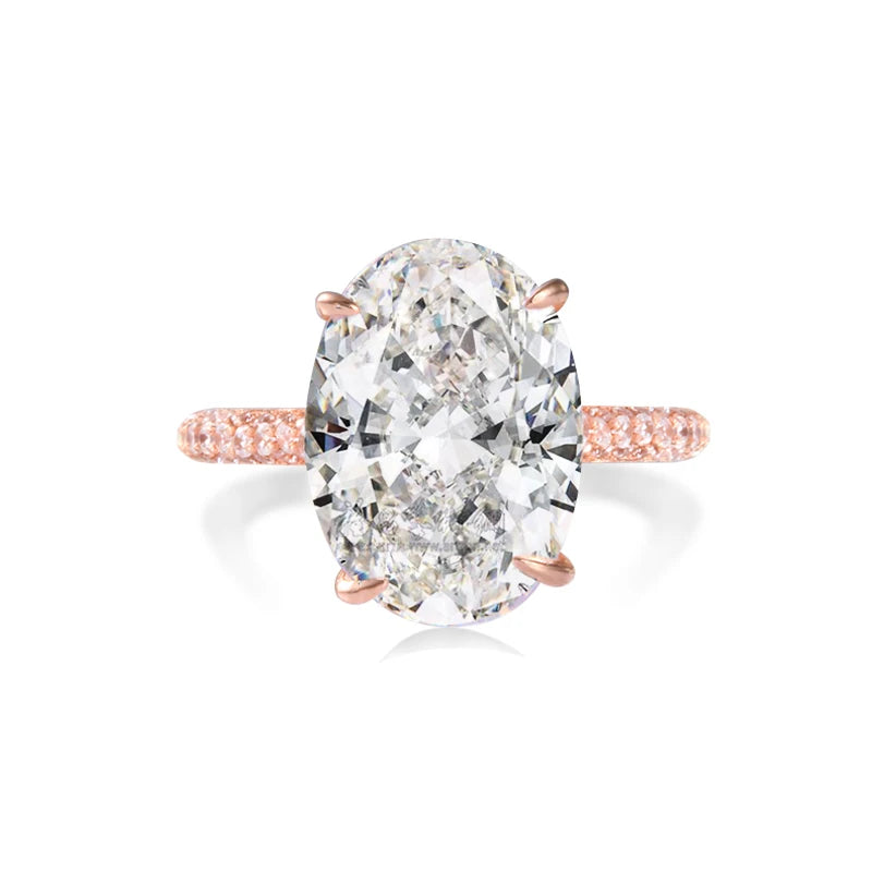 Ovalia Luxury 925 Sterling SILVER Oval Square Simulated Diamond Rings