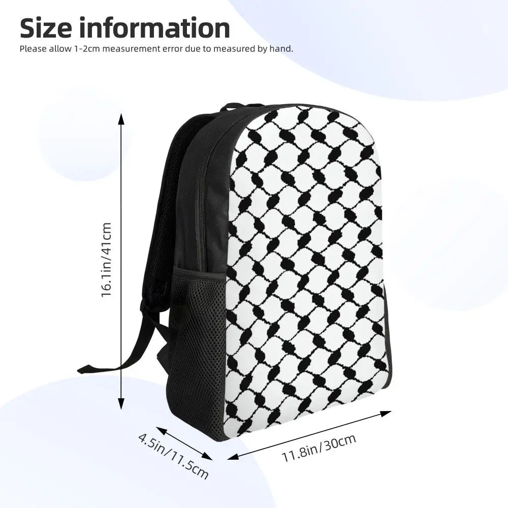 Custom Palestinians Keffiyeh Pattern Backpacks for Women Men Water Resistant