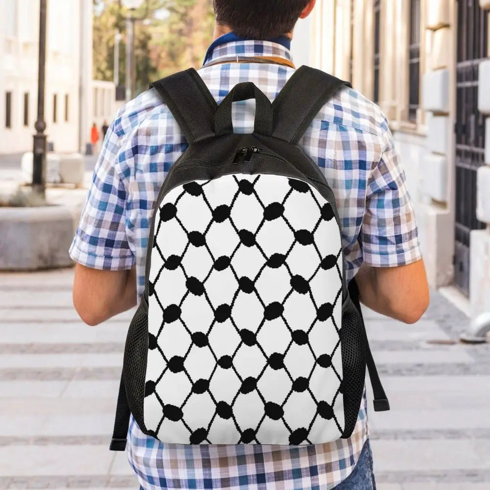 Custom Palestinians Keffiyeh Pattern Backpacks for Women Men Water Resistant