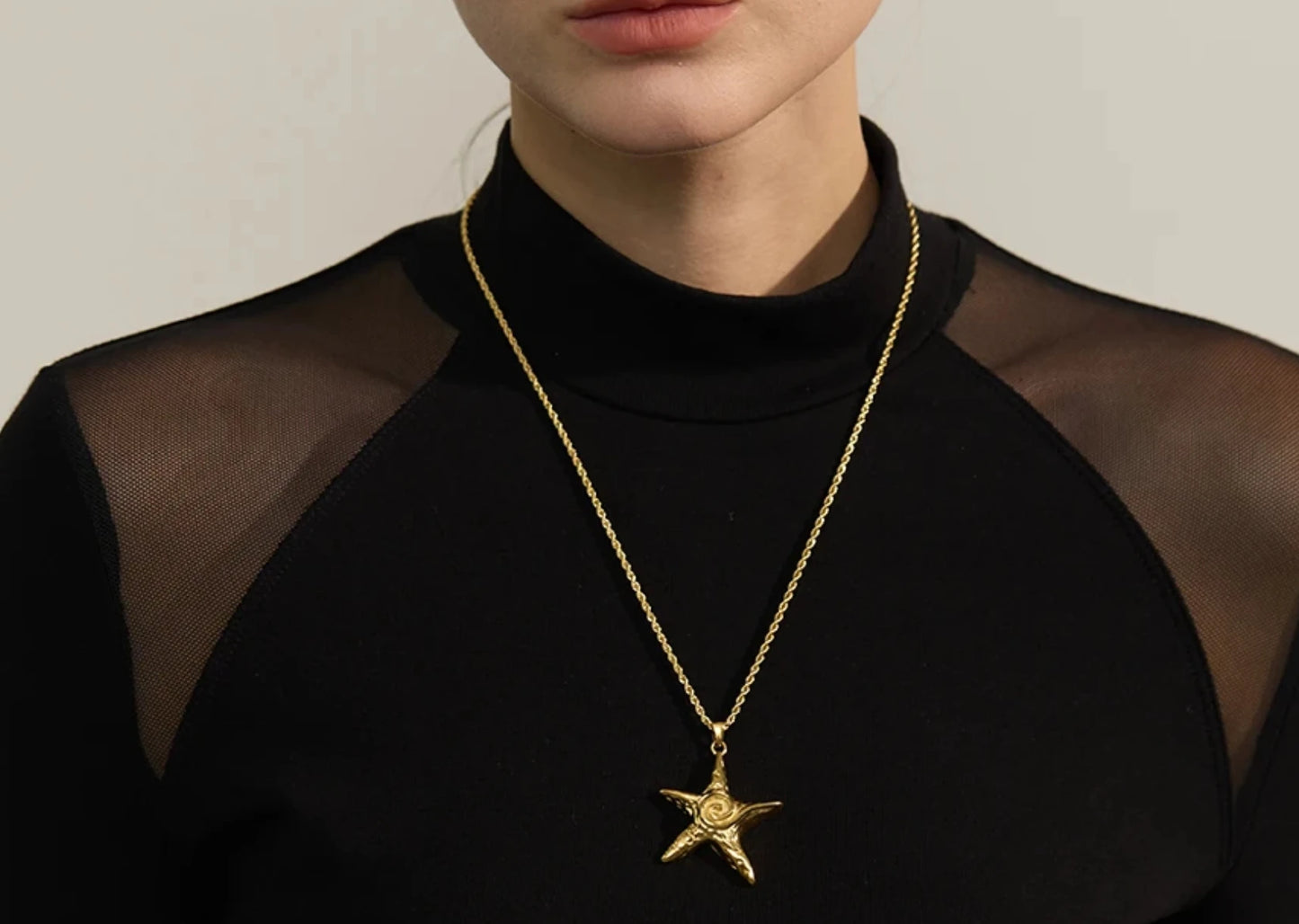 Stainless Steel Starfish CM Pendant Necklace