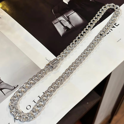 IceLock Supreme Cuban Zircon Chain | 925 Sterling Silver Cuban Link Necklace for Men | AAAAA Zircon | Hip Hop Jewelry