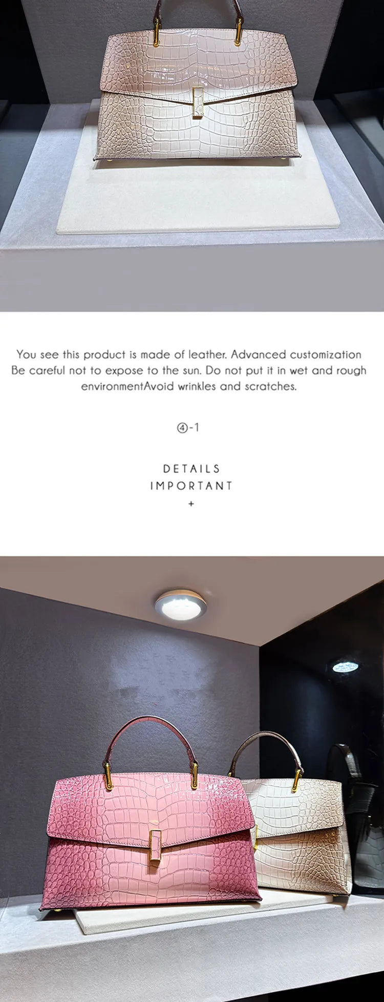 Crocodile Pattern Leather Women's Handbags Luxury