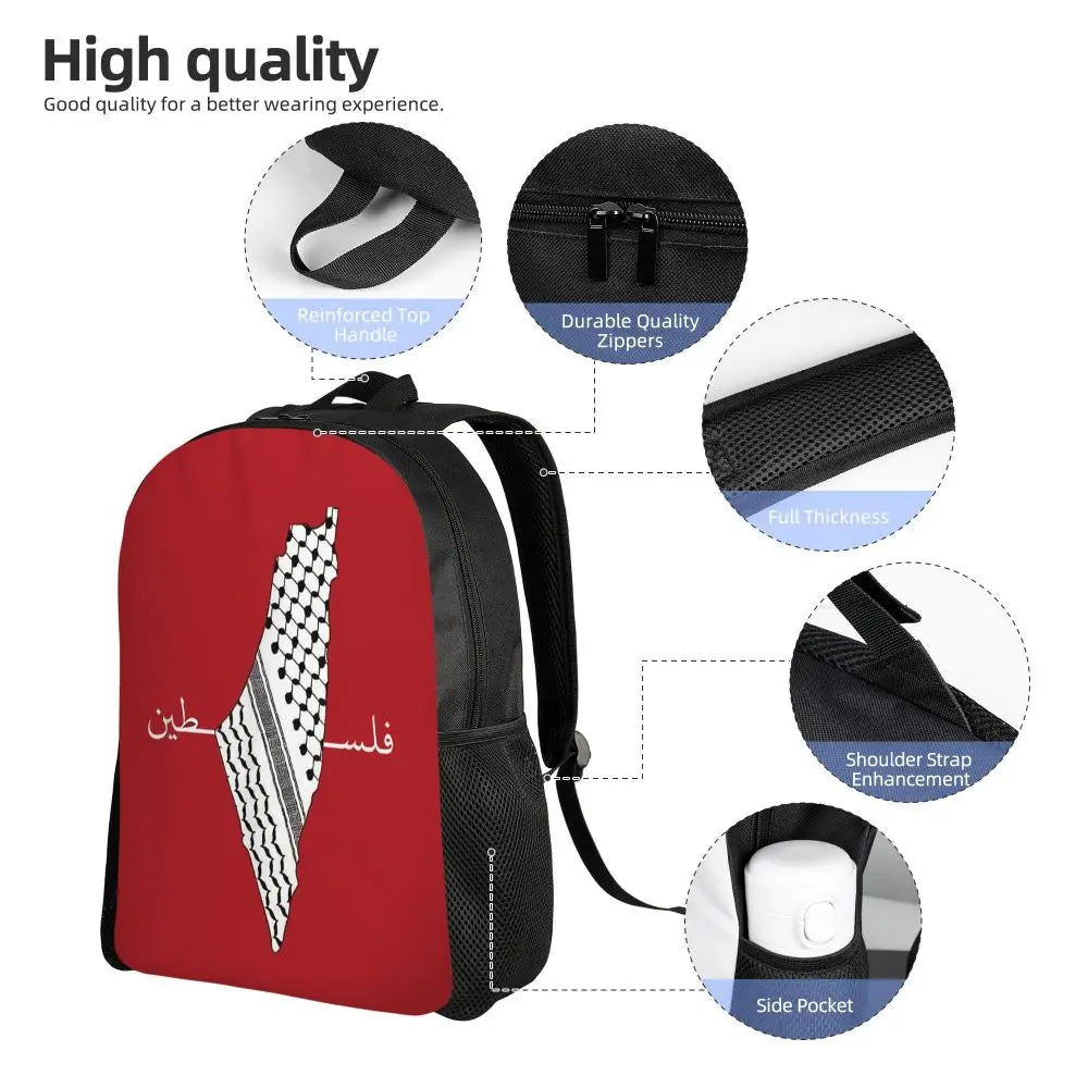 Custom Palestinians Keffiyeh Pattern Backpacks for Women Men Water Resistant