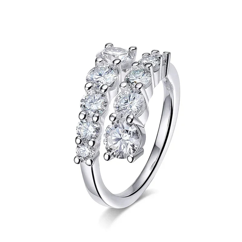 Smyoue 10 Gems Full Moissanite Rings