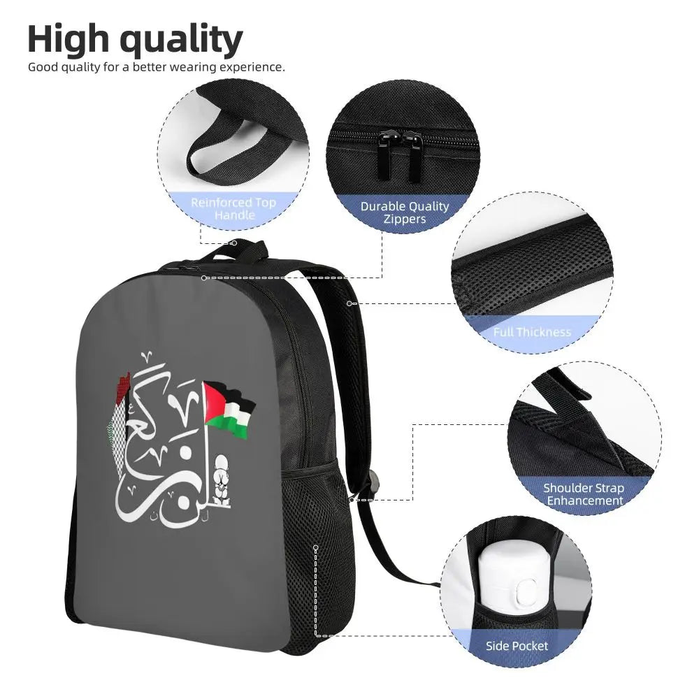Custom Palestinians Keffiyeh Pattern Backpacks for Women Men Water Resistant