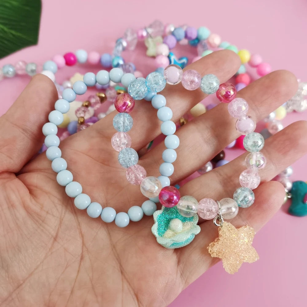 Cute Kids Bracelet Set – Unicorn & Hearts