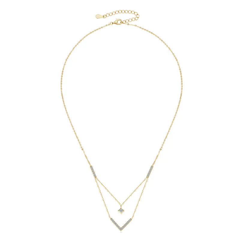 The Luminous V Moissanite Necklace