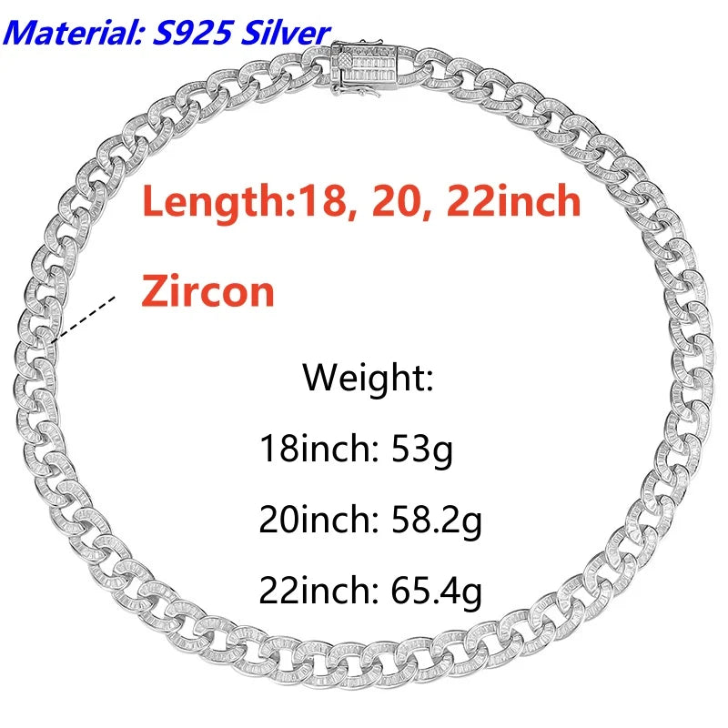 IceLock Supreme Cuban Zircon Chain | 925 Sterling Silver Cuban Link Necklace for Men | AAAAA Zircon | Hip Hop Jewelry