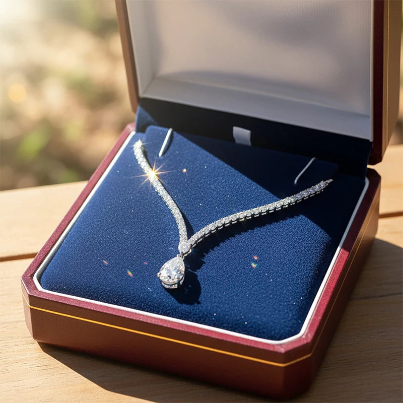 Vivia Drop Tennis Necklace