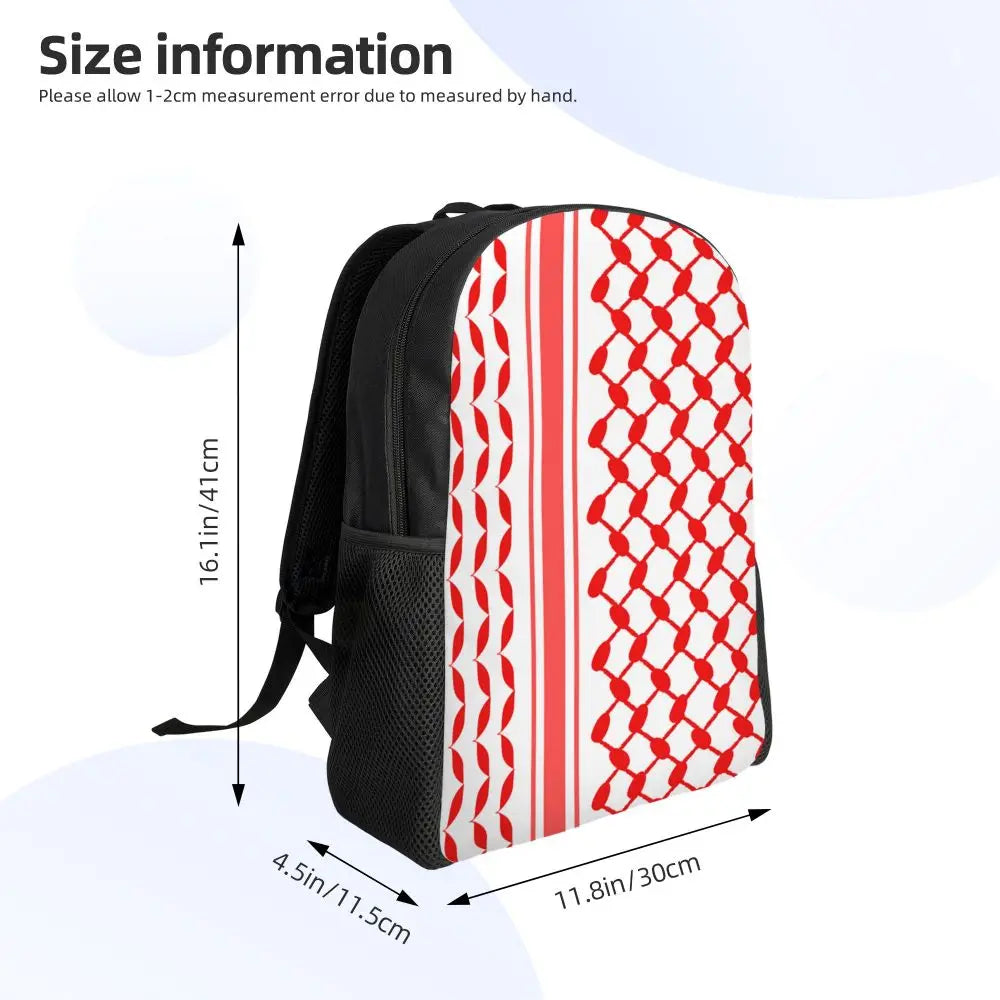 Custom Palestinians Keffiyeh Pattern Backpacks for Women Men Water Resistant