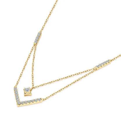 The Luminous V Moissanite Necklace
