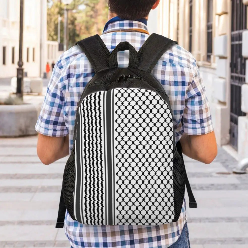 Custom Palestinians Keffiyeh Pattern Backpacks for Women Men Water Resistant