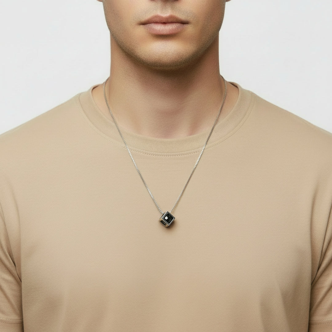 Midnight Sphere Black Moissanite Necklace