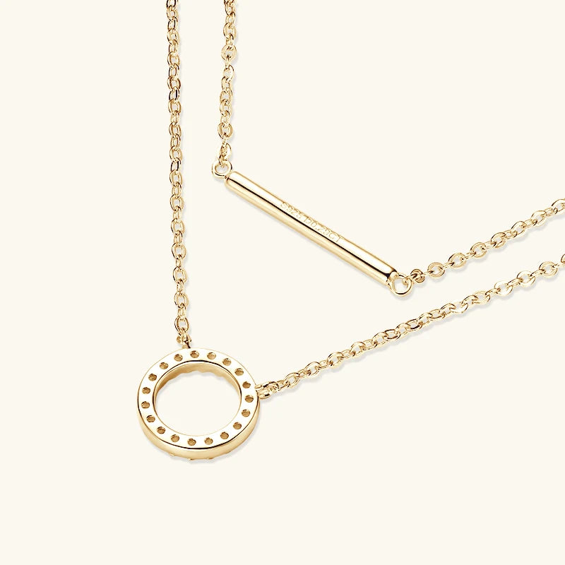 Lnngy Dazzling Double-Layer Moissanite Jewelry Set