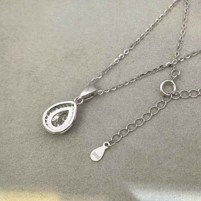 The LustreDrop 1CT Pear Moissanite Necklace