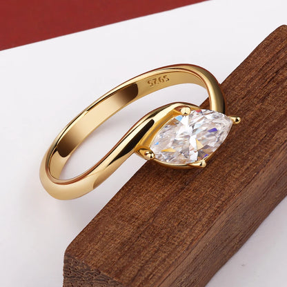 Luxury Moissanite Solitaire Ring – S925 Sterling Silver, Elegant Women’s Jewelry