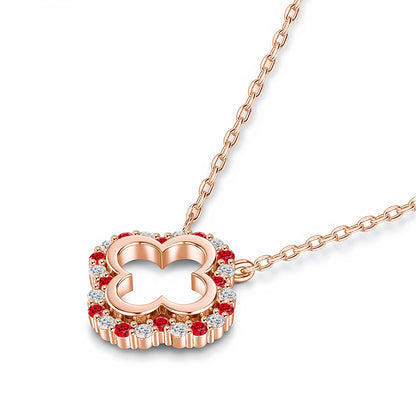 Elegant Moissanite Clover Pendant – Gold Plated