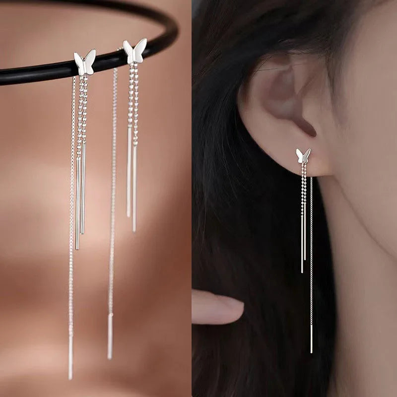 Fashion Long Tassel Ear Line Earrings