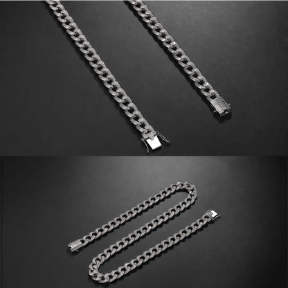IceLock Supreme Cuban Zircon Chain | 925 Sterling Silver Cuban Link Necklace for Men | AAAAA Zircon | Hip Hop Jewelry