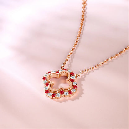 Elegant Moissanite Clover Pendant – Gold Plated