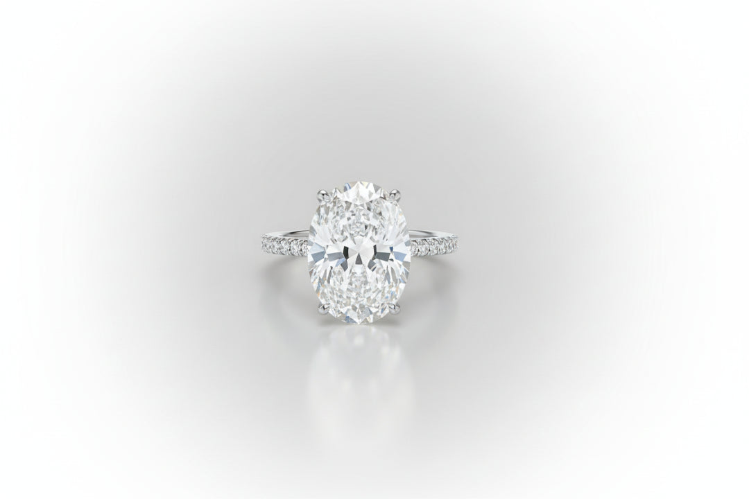 Luna Oval Moissanite Hidden Halo Engagement Ring