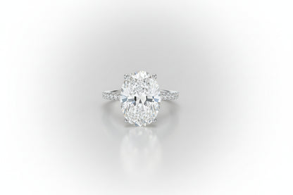 Luna Oval Moissanite Hidden Halo Engagement Ring