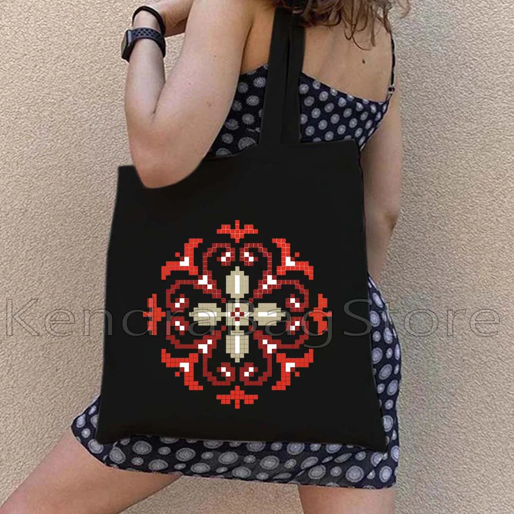 Palestinian Folk Embroidery Tatreez Art Cotton Shopper Handbag Jerusalem Palestine