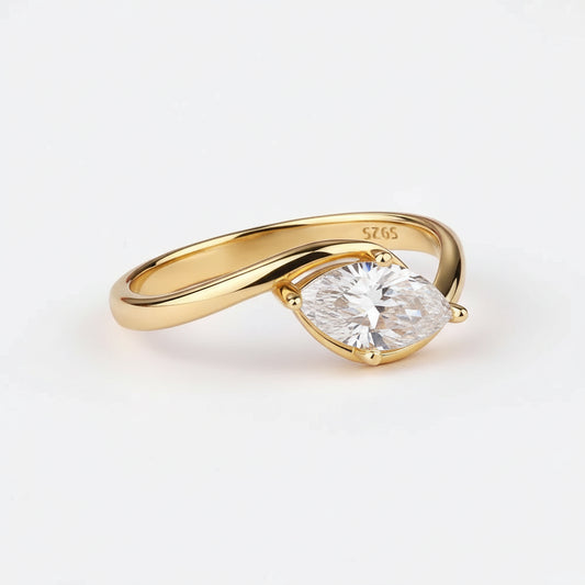 Luxury Moissanite Solitaire Ring – S925 Sterling Silver, Elegant Women’s Jewelry