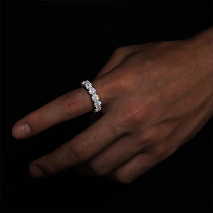 Zirvella Ring 925 Sterling Silver Diamond Wedding Band Rings