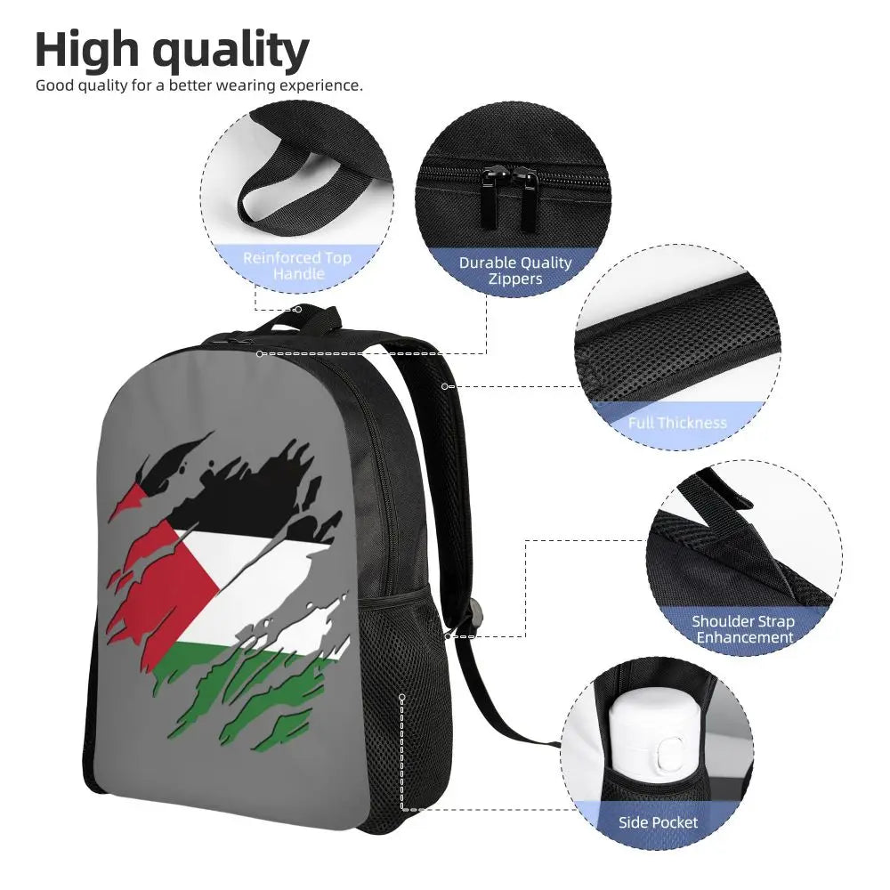 Custom Palestinians Keffiyeh Pattern Backpacks for Women Men Water Resistant