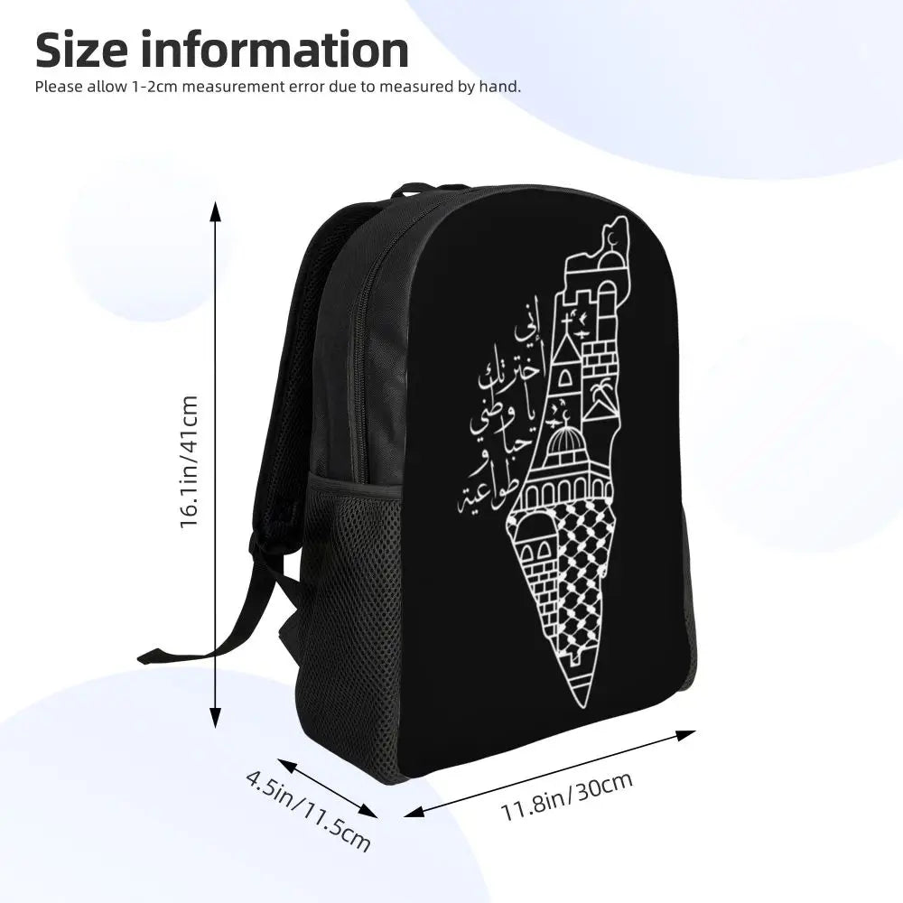 Custom Palestinians Keffiyeh Pattern Backpacks for Women Men Water Resistant