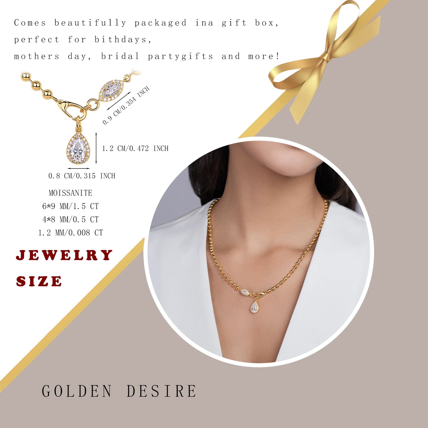 The Golden Desire Teardrop Necklace