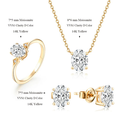 MINTYBOX Luxe Moissanite Engagement Jewelry Set