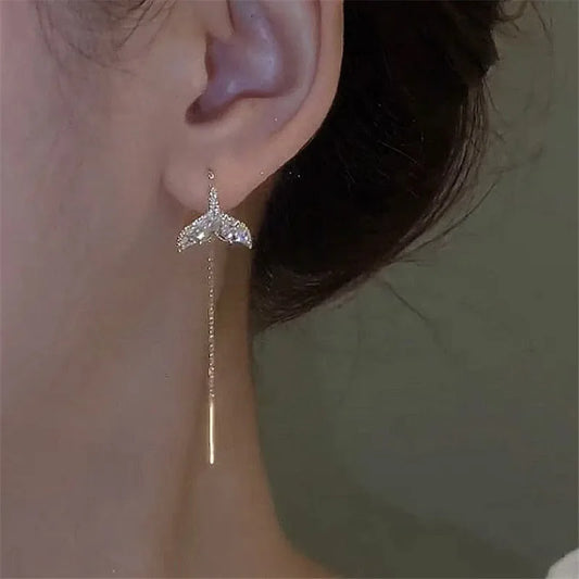 Fashion Long Tassel Ear Line Earrings