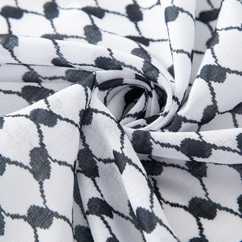Classic Palestine Black White Keffiyeh