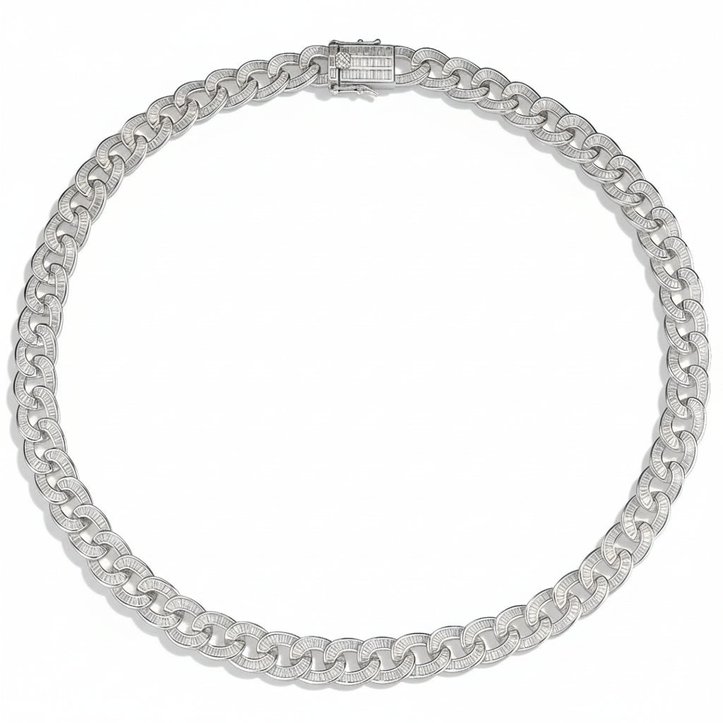 IceLock Supreme Cuban Zircon Chain | 925 Sterling Silver Cuban Link Necklace for Men | AAAAA Zircon | Hip Hop Jewelry