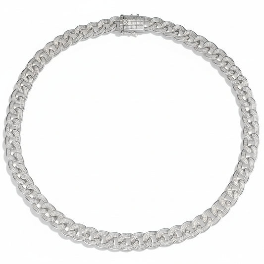 IceLock Supreme Cuban Zircon Chain | 925 Sterling Silver Cuban Link Necklace for Men | AAAAA Zircon | Hip Hop Jewelry