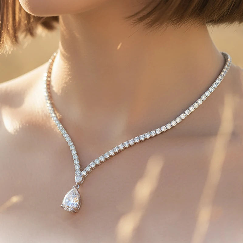 Vivia Drop Tennis Necklace