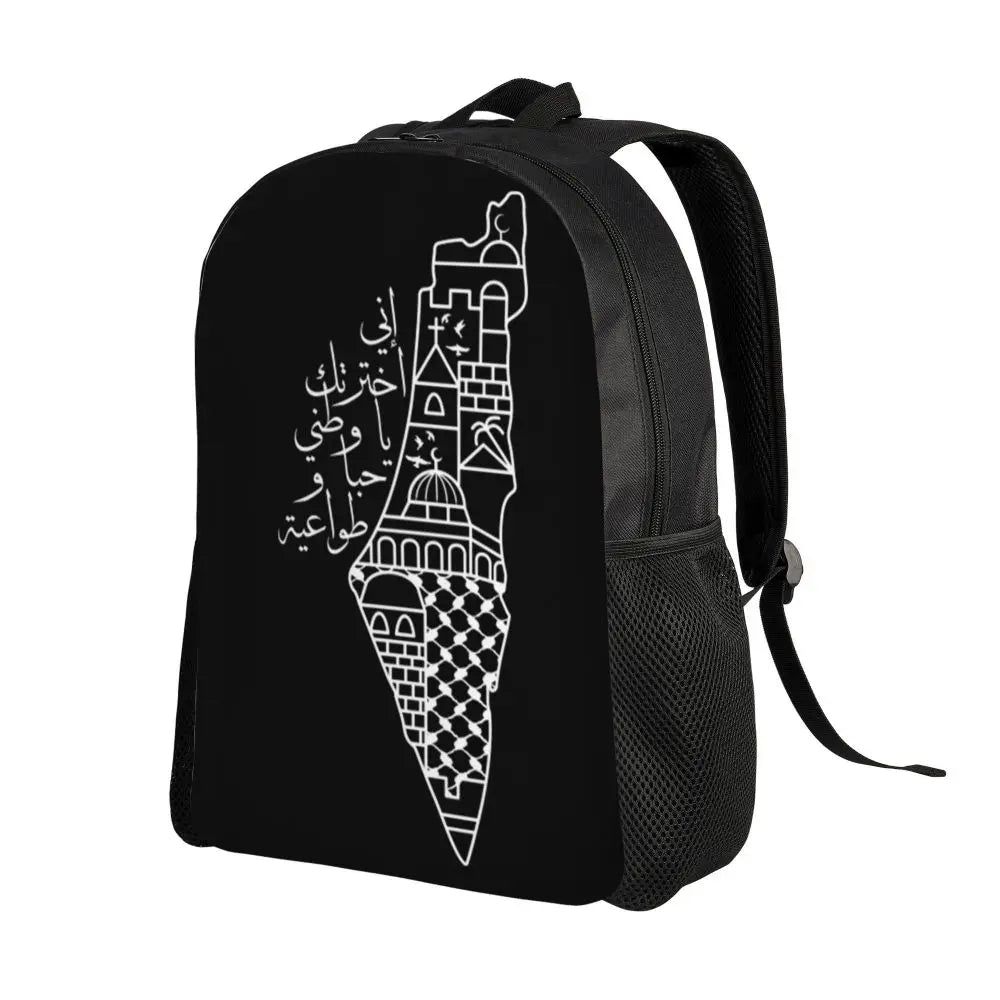 Custom Palestinians Keffiyeh Pattern Backpacks for Women Men Water Resistant
