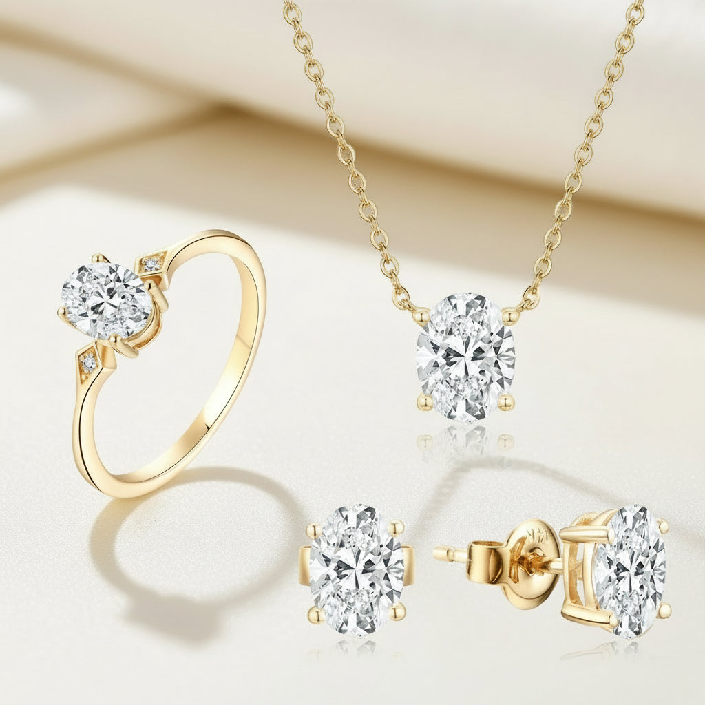 MINTYBOX Luxe Moissanite Engagement Jewelry Set